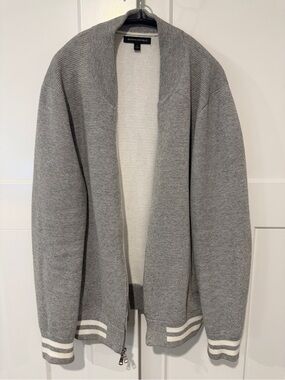 Banana Republic Vintage Gray Zip-Up Men's Sweater